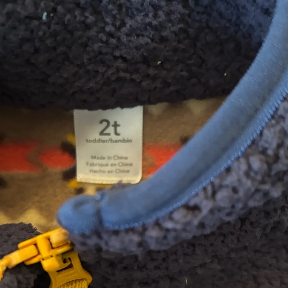 NWT 2T Carter's Kids Fleece Vest with Yellow Zipper - Picture 3 of 5